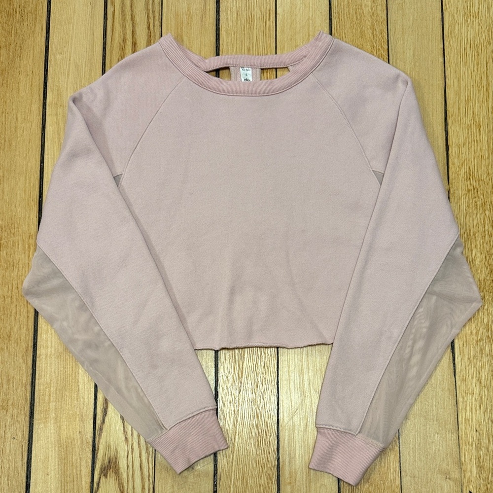 ALO Transcend Cutout Crop Pullover Sweatshirt